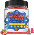 Kids Calcium Citrate Gummies with Vitamin D3 Supplement Calcium Citrate 300/600 mg with Magnesium Zinc &amp Multivitamin for Kids 4+ &amp Teens Support Bone Muscle &amp Digestive Health Sugar Fr