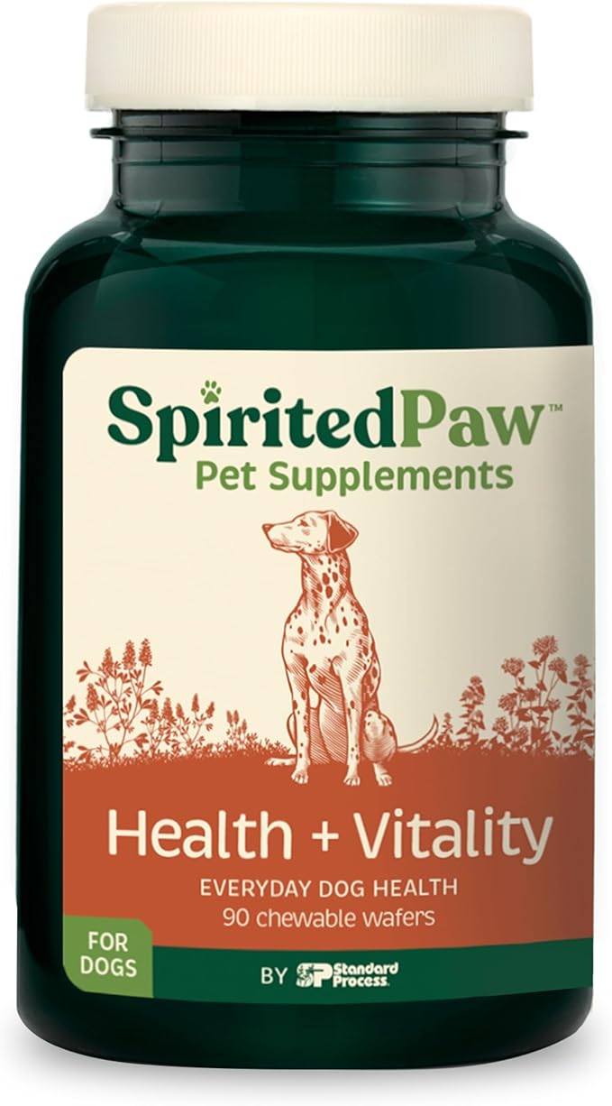 Spirited Paw Health + Vitality - Joint Health &amp Immune System Support - Healthy Heart &amp Coat Support - Multivitamin Pet Wellness Supplement - Liver-Flavored Dog Chews - 90 Chewable Wafers