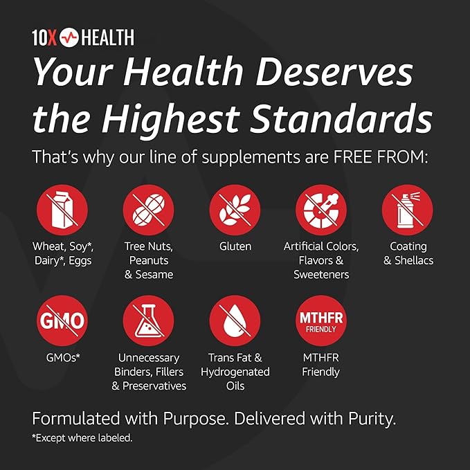 10X Health Vitamin D3 5000 IU &amp K2 MK7 - Menaquinone 7 High-Potency D3 K2 Vitamin Supplement for Bone Health Heart and Teeth - 125 mcg Vitamin D &amp 90 mcg Vitamin K2-60 Capsules