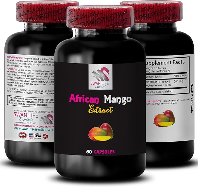 African Mango Supplements - Wild African Mango Extract Fruit Powder Irvingia Gabonensis Plant-Based Tradition Balanced Living Support Seed Natural Wellness Support Mango Seed 3Bot