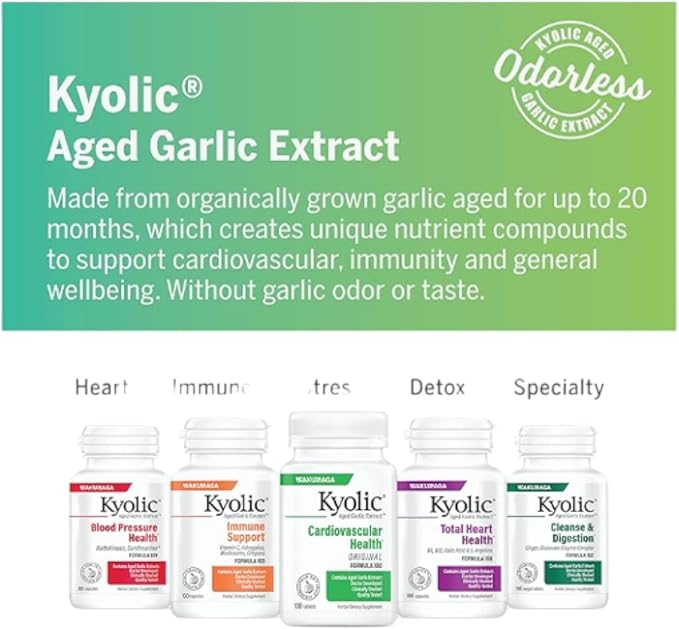 Kyolic Aged Garlic Extract Formula 110 CoQ10 Cardiovascular* 100 Capsules