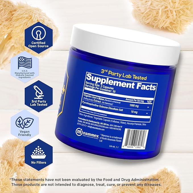 NATURAL STACKS Magtech Magnesium + Lions Mane Supplement Bundle - Supports Cognitive Function Brain Health &amp Relaxation* - 240 Total Capsules
