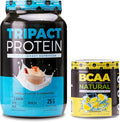 Nutrology TRIPACT Protein Powder 7-in-1 Meal Replacement Shake Vanilla Latte Cinnamon Flavor (40 Servings) BCAA Natural Plant Based BCAA Powder Lemonade Flavor (30 Servings)