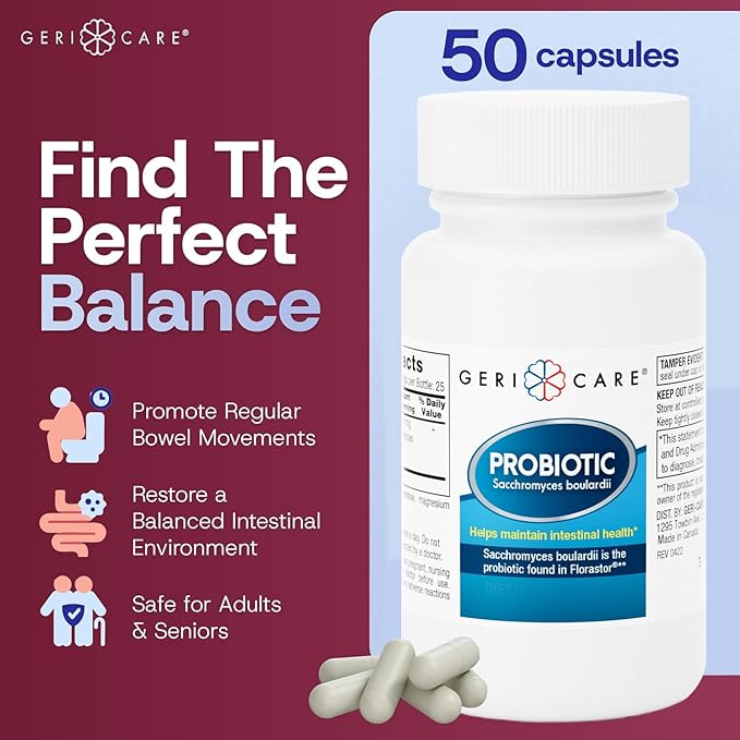 S. Boulardii Probiotic Saccharomyces Boulardii - Probiotics for Digestive Health for Women &amp Men - 500mg - Compare to The Active Ingredient in Florastor Probiotic Gut Formula (50 Capsules) (12 Pac