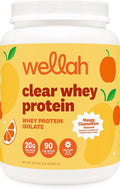 Wellah Clear Whey Protein Isolate Powder (Mango Clementine) 30 Servings - 20g of Protein 90 Calories Sweetened with Stevia