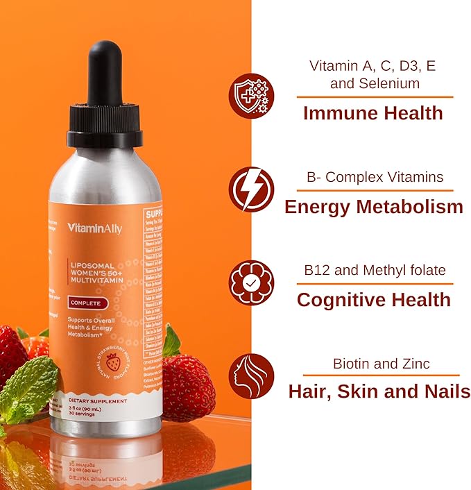 Women's 50+ Health and Beauty Liposomal Liquid Multivitamin Bundle | Non-GMO | Sugar Free | Gluten Free | Liquid Collagen Booster | Hair Skin and Nails