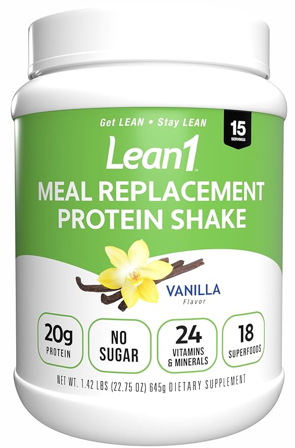 N53 Lean1 Meal Replacement Protein Powder Vanilla Flavor 15 Serving tub No Sugar Added