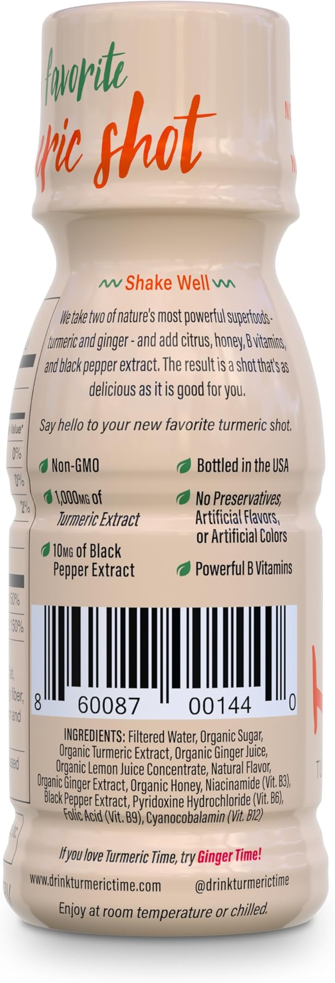 Turmeric Shots - Turmeric with Ginger Citrus &amp Honey | Non-GMO | No Preservatives or Artificial Flavors/Colors/Sweeteners | B Vitamins | Liquid Turmeric (24 Pack)