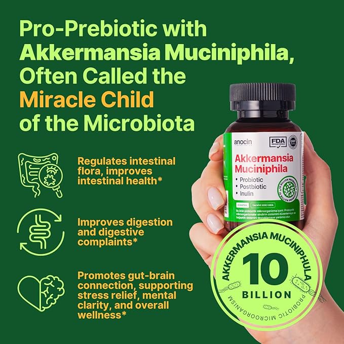 Akkermansia Muciniphila + Probiotic Postbiotic &amp Inulin - Gut Health Supplement for Digestion Immune Support - 10 Billion CFU Vegan &amp Gluten-Free