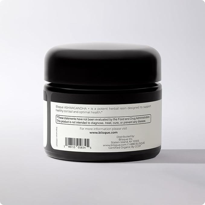Blisque - Extremely Bitter Organic Ashwagandha Paste | This is a Paste that Needs to be Scooped with a Spoon. These are NOT Capsules. | Very Bitter | 60 Grams | Contains Glycerin