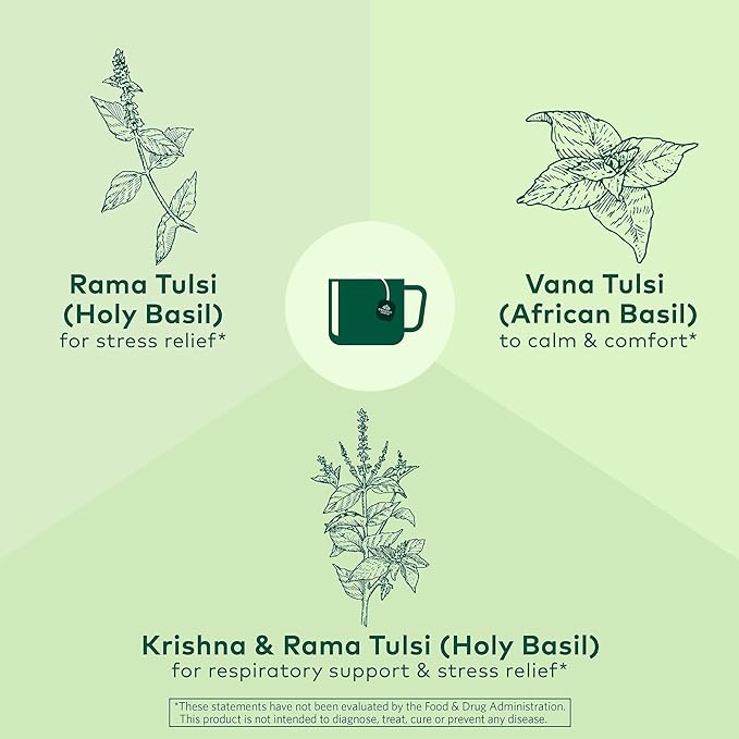 ORGANIC INDIA Tulsi Original Herbal Tea - Holy Basil and African Basil Calming and Stress Relief Tea Immune Support USDA Certified Organic Non-GMO Caffeine-Free - 18 Infusion Bags 3 Pack