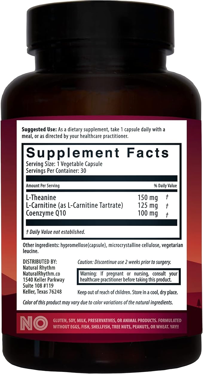 Natural Rhythm Cardio Calm Bundle - Triple Calm Magnesium 150mg 120 Capsules + CoQ10-ZEN (Coenzyme Q10 + L-Carnitine + L-Theanine) 30 Capsules