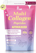 Fuel Multi Collagen Peptides Powder – 20g Hydrolyzed Collagen Types I II III V &amp X – Hair Skin Nails &amp Joint Support – Keto &amp Gluten Free – Unflavored – 40 Servings (16.64oz)