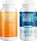 Aura Vitamin Mega Antioxidant Bundle | Hydrolyzed Collagen &amp AFA Stem Cell | Hydrolyzed Collagen with Vitamin C Aphanizomenon Flos-Aquae | Celula Madre Skin Hair and Nail Support – 60 Each Caps