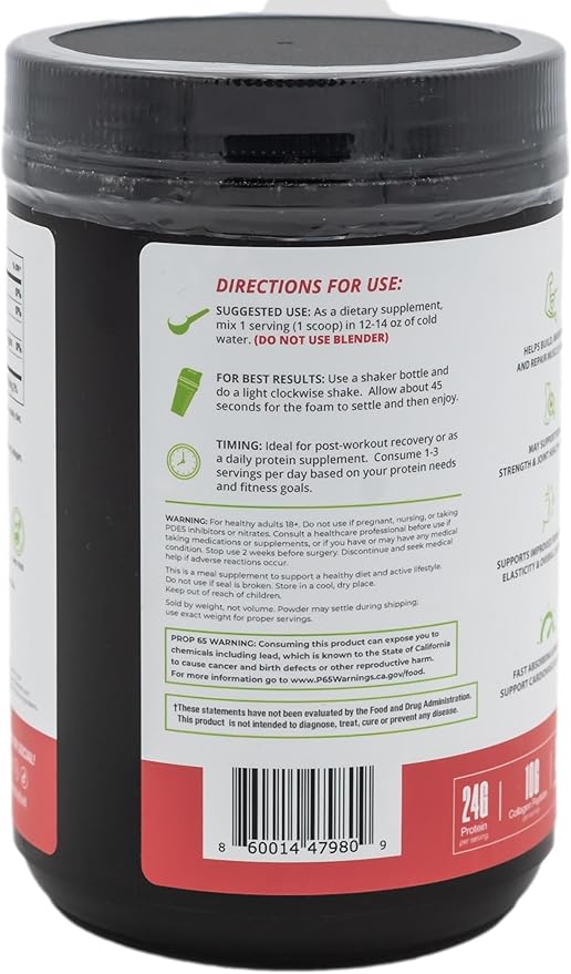 Clear Protein &amp Collagen Peptides Protein Powder Drink Mix - Naturally Sweetened &amp Flavored Gluten Free Lactose Free - Protein + Marine Collagen - 15 Servings (Strawberry Kiwi)