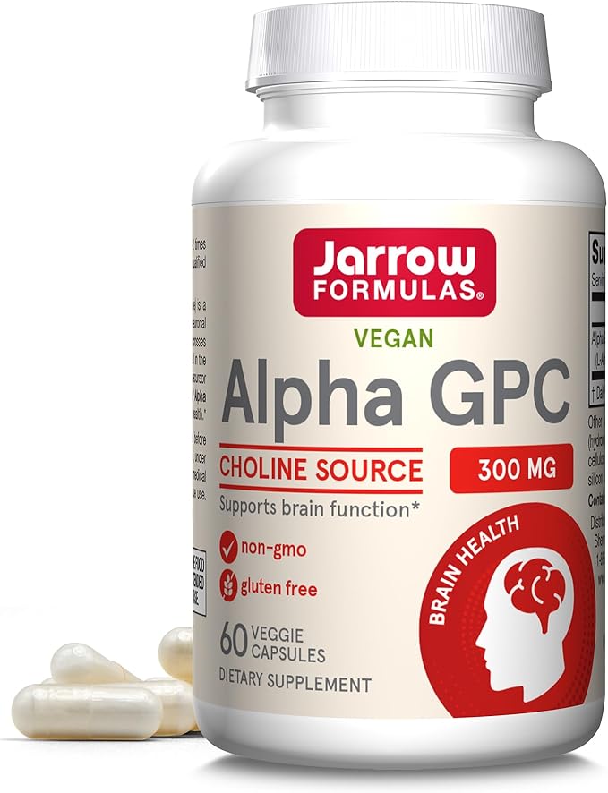 Jarrow Formulas Alpha GPC 300mg Brain Function Support &amp MagMind Magnesium Brain Health Capsules