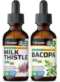 BIO KRAUTER Milk Thistle Tincture 2 Fl. Oz. &amp Bacopa Tincture 2 Fl. Oz.