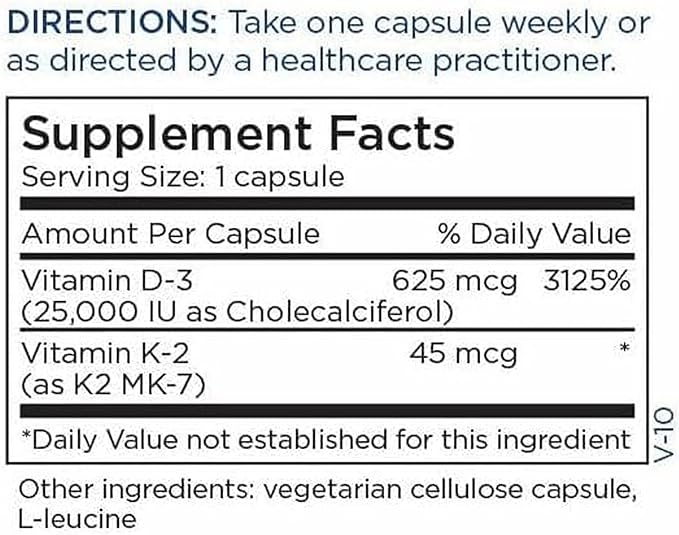 Metabolic Maintenance Vitamin D3 25000 IU with Vitamin K2 MK-7 - Delivers 625 mcg Vitamin D3 - Supports Bone Strength Immune Balance &amp Healthy Mindset - 90 Servings - 90 Capsules