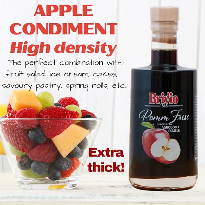 Alma Gourmet x Brivio Super Dense Sweet and Sour Apple Condiment - Extra Thick Apple Condiment Ideal for Salads Marinades Glazes Roasted Meats and Vegetables Fruit Salads Ice Cream and Desserts -
