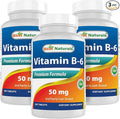 Best Naturals Vitamin B6 50 mg 250 Tablets (250 Count (Pack of 3))