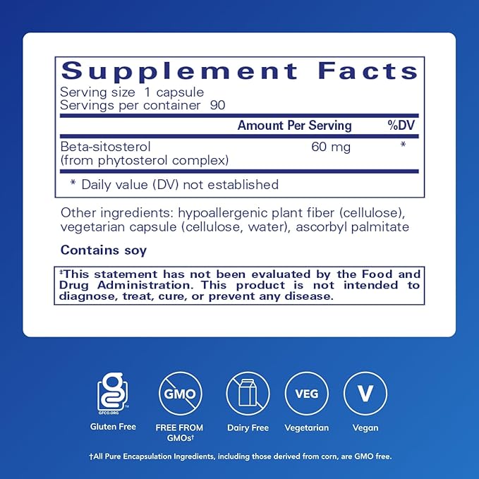Pure Encapsulations Beta-Sitosterol | Supplement for Urinary Flow and Health* | 90 Capsules
