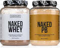 NAKED Whey Chocolate Protein Powder 24 Servings PB Powdered Peanut Butter 2LB (76 Servings) – Grass-Fed Bulk Vegan Non-GMO Gluten Free Soy Free