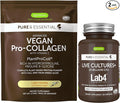 Live Cultures+ Lab4 Probiotics + Vegan Vanilla Collagen Protein Powder Vegan Bundle Complete Collagen Boosting Formula + 25 Billion CFU Probiotic with Non-Bloating Prebiotic by Igennus