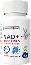 NAD+ Boost Pro Supports Cellular Energy Brain &amp Muscle Function 30 Capsules Halal Vegan Gluten-Free Made in USA