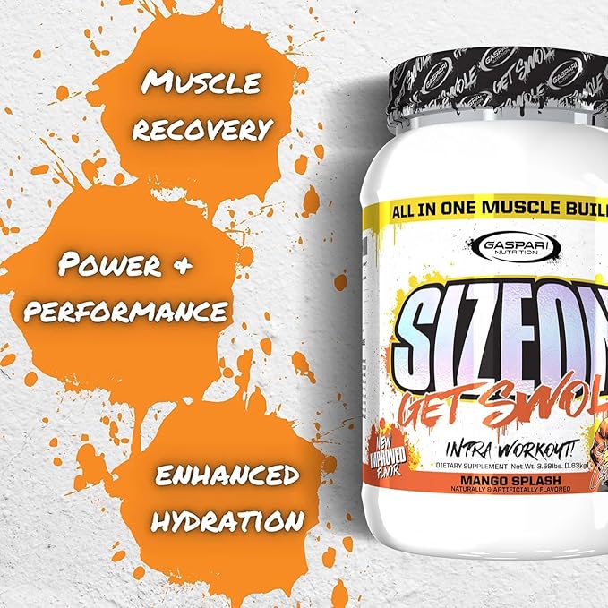 Gaspari Nutrition SizeOn The Ultimate Hybrid Intra-Workout Amino Acid &amp Creatine Formula Increased Muscle Volume &amp Muscle Recovery (3.59 Pounds Mango Splash)