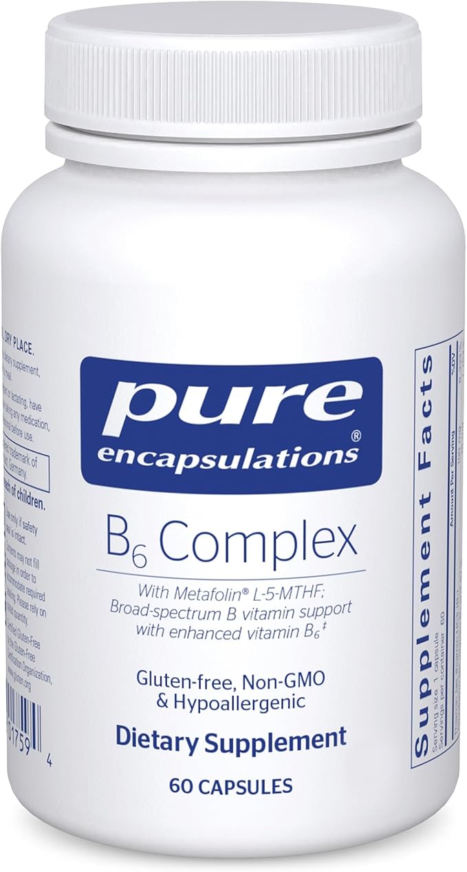 Pure Encapsulations B6 Complex - Supports Nervous System &amp Brain Health* - Includes B Vitamins - Contains Enriched Vitamin B6 - Non-GMO &amp Gluten Free - 60 Capsules