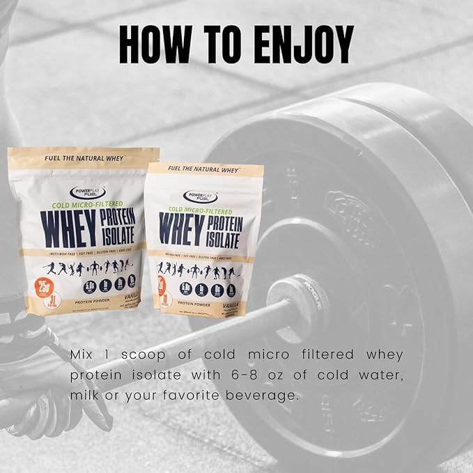 Cold Micro-Filtered Whey Protein Isolate Powder Vanilla 1LB - Grass-Fed Gluten-Free &amp Keto-Friendly Low Lactose - Post Workout Fitness &amp Nutrition for Muscle Recovery