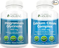 Magnesium Glycinate 400mg + Calcium Citrate 1000mg with Parsley Dandelion &amp Watercress - Vegan Bundle - 270 Tablets &amp 365 Capsules