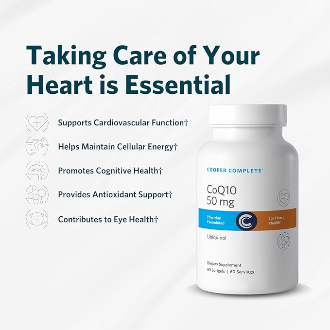 Cooper Complete - CoQ10 50 mg - CoEnzyme10 Ubiquinol Supplement - 60 Softgels Pack of 1