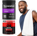 Gym Endurance Bundle - Resveratrol for Heart Support - Creatine Monohydrate Gummies 5g for Muscles - 60 Resveratrol 500MG Softgels 120 Creatine Chewables