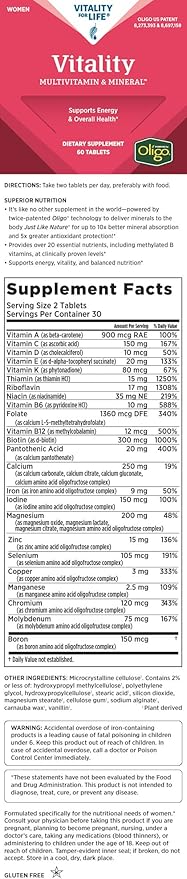 Melaleuca Multivitamin &amp Mineral Supplement for Women Powered by Oligo (60 Tablets) — Supports Energy &amp Overall Health / Organically Bound for Maximum Absorption and Antioxidant Protection