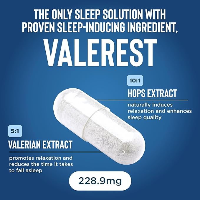 Relaxium Sleep Aid Melatonin with Magnesium Glycinate Valerest &amp Ashwagandha Non-Habit Forming Sleep Supplement 60 Vegan Capsules 30-Day Supply