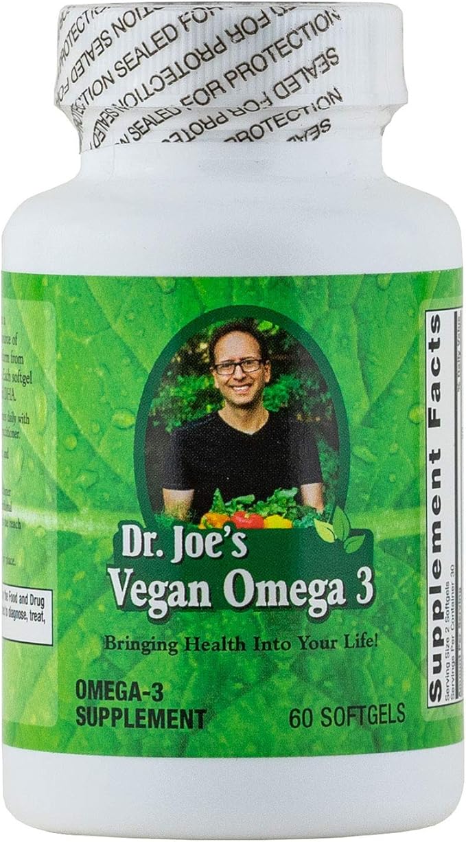 Dr. Joe's Vegan Omega 3 - Algae Oil - Omega-3 600mg EPA 180mg DHA 360mg