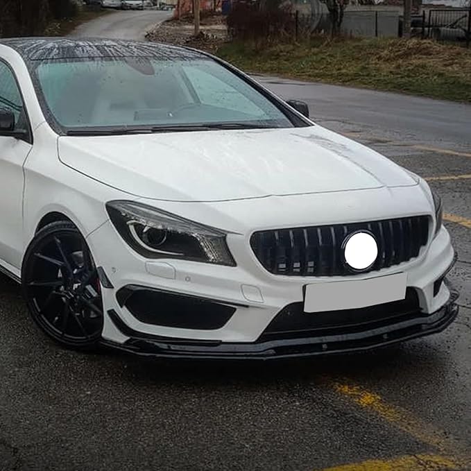 Auto Front SplittersCar Front Bumper LipCar Front Bumper SpoilerCompatible with CLA Class C117 CLA200 260 CLA45 AMG 2013-2015Glossy Black