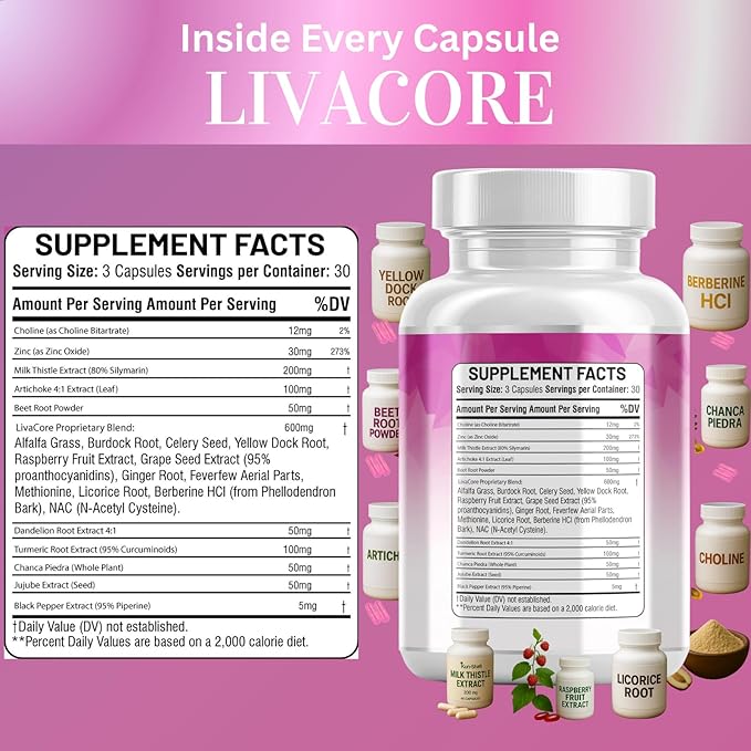 Milk Thistle Complex with NAC Berberine Artichoke Chanca Piedra Turmeric Ginger Beet Root -Liver Cleanse Detox &amp Repair Supplement &amp Burdock Root – 90 Capsules