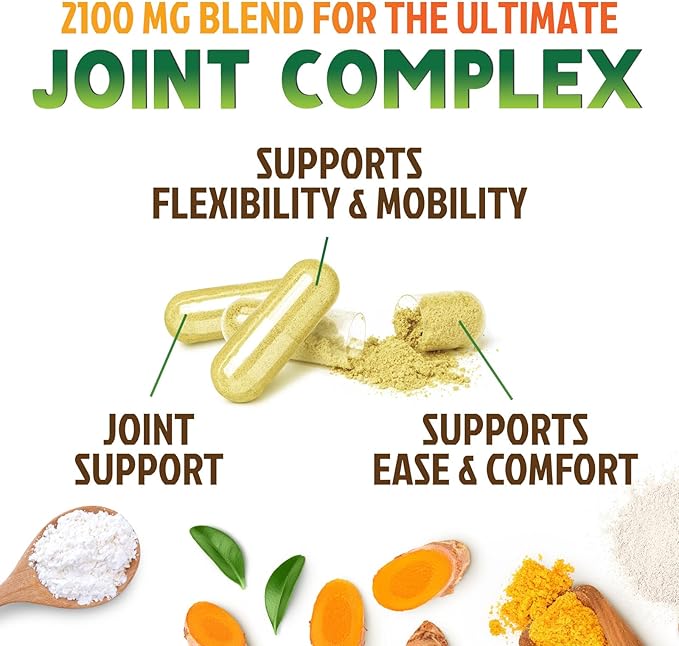 Glucosamine Chondroitin MSM - 3x Strength Joint Support Supplement for Joint Mobility &amp Comfort For Men and Women Glucosamine Supplements Complex with Turmeric &amp Boswellia - 240 Capsules