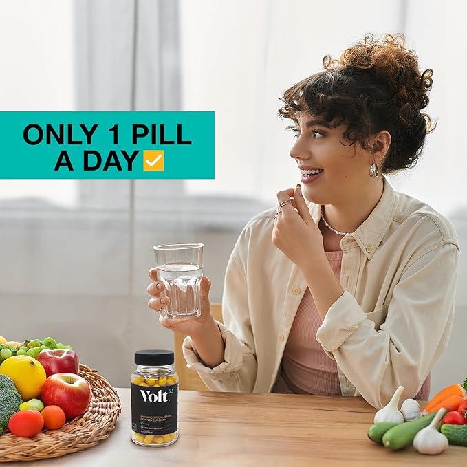 Volt03 Organic Turmeric Curcumin Capsules 400mg Complex Curcurmin - Pharmaceutical-Grade Curcumin Supplement for Joint Health Immune Support &amp Healthy Inflammation Response 60-day (2 month) su