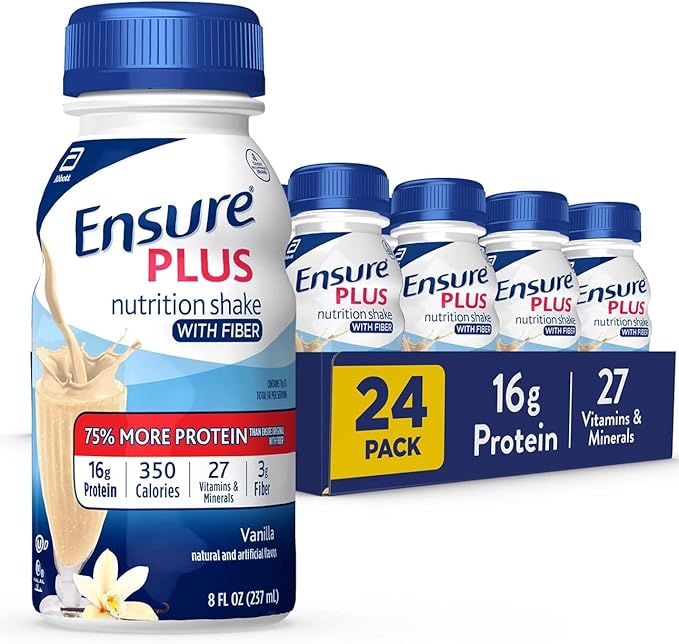 Liquid Nutrition Shake with Fiber 16 Grams of Protein &amp Ensure High Protein Nutritional Shake 16g Protein Meal Replacement Shakes