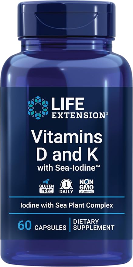 Life Extension Super Omega-3 Plus EPA/DHA Fish Oil Sesame Lignans &amp Vitamins D and K with Sea-Iodine Vitamin D3