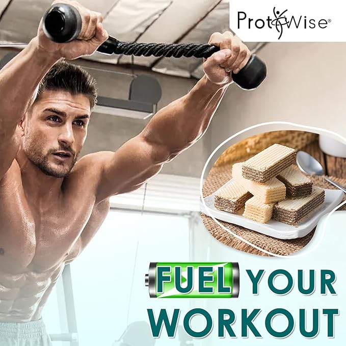 ProtiWise High Protein Wafers | Vanilla | 15g Protein Per Serving Low Carb Low Sugar High Fiber Snack | Gluten-Free Keto-Friendly Diet for Hunger Control &amp Weight Loss | Pack of 2 (5/Box)