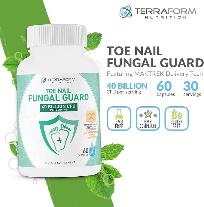 Terraform Nutrition Toenail Fungal Guard - Probiotic Fungus Inhibitor - 60 Capsules