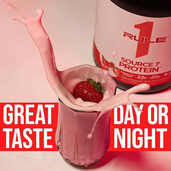Rule 1 Source 7 Protein – Decadent Flavor Velvety Smooth Texture 22g Anytime Protein and 10g Naturally Occurring EAAs Per Serving from 7 Premium Sources (4 Pounds* Pistachio Ice Cream)