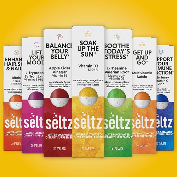 Seltz® D-fense &amp D-Light Pack - Vitamin D + Immune Support Effervescent Vitamins (Soak up The Sun + Support Your Immune Function) with Vitamin D3 (5000 IU) Elderberry Vitamin C and Zinc