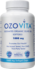 High Potency Ozonated Organic Extra Virgin Olive Oil Softgels 1000mg | Pure Oxygenated Capsules for Immune Support &amp Gut Health | Organic Oxygen Infused Supplement | 2 Month Supply