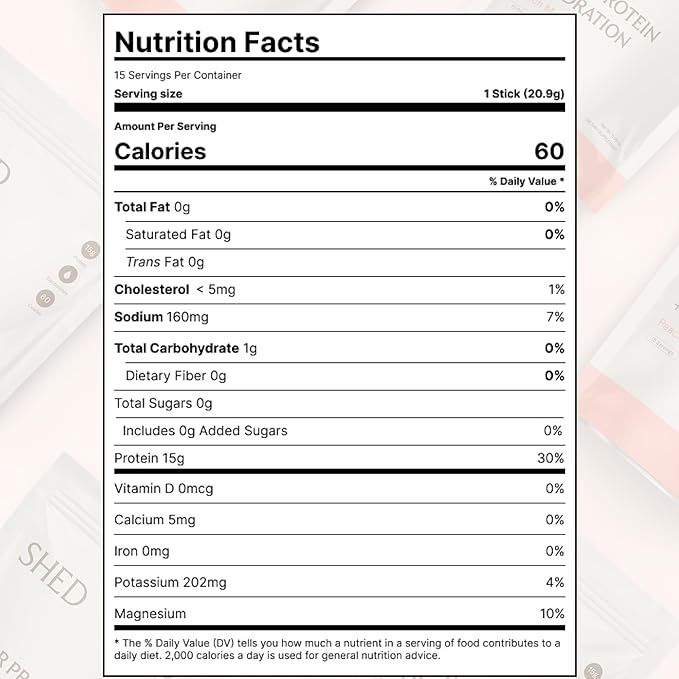 Clear Protein Powder with Electrolytes by Shed 15g Whey Protein Isolate Low Calorie and Lactose Free Light and Clean Hydration Drink Bloat-Free Post Workout Supplement Peach Mango (15 Servings)