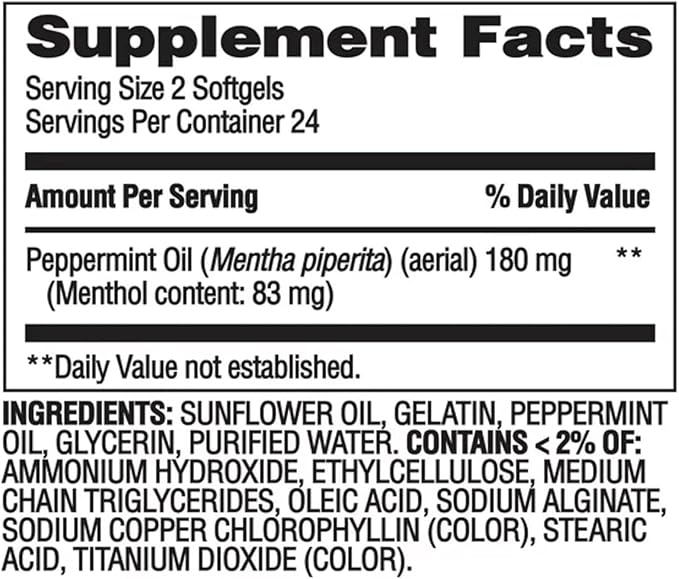 Equate Peppermint Oil Softgels 48 Count - Dietary Supplement for Enhanced Digestive Health Natural Peppermint Extract Supports Gastrointestinal Comfort + Create Sticker